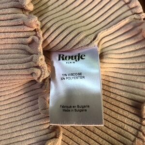 Rouje Cream Ribbed Blouse- mended, read